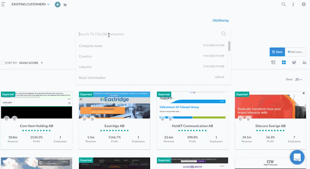 Prospecting Signal New Webshop