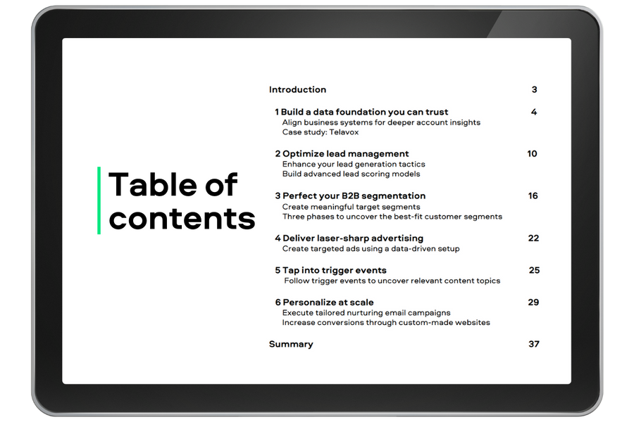 Marketing guide_table of contents